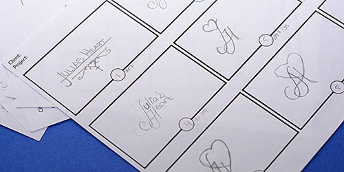 Julia's Heart Logo Sketches